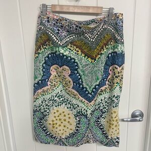 Moulinette Soeurs Multi-Color Paisley Print Pencil Skirt